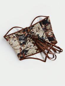 New Matte Black Strapless Tight Tummy Control Shapewear Crop Top For Women - Brown - View 5