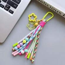 Multicolor Lanyard Colorful Mobile Phone String Creative Key Chain Pendant Decor Beads & Star Charms For Bags Backpacks Clothes & Accessories Backpack Decor