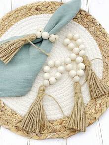 手工串珠花边餐巾环，适用于房间装饰、餐桌装饰、家居装饰，适合节日、派对、生日、婚礼和晚宴 - 彩色 - 查看 13