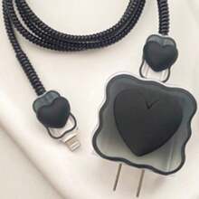 Apple Cable Protector Wave & Heart Bite Resistant Cable Sleeve Charging Accessories Set