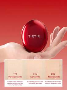 TIRTIR كريم أساس بخدة هواء مثبت دائم مرطب غير زيتي للمكياج لون 21 أبيض عاجي 18 جم