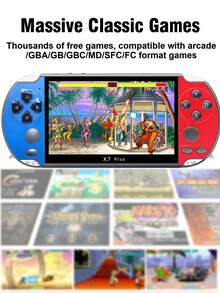 1台多功能掌上游戏机，内置13种模拟器（如FC/GBA），包含11000款经典怀旧游戏，可连接电视，支持充电，支持电子书、音乐视频、图片、录音、存档、计算器、秒表等功能。5.1英寸高清大屏幕，PSP复古街机风格，是送给男友和老公的节日礼物。