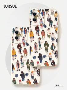 JURSUE Funda de teléfono suave y protectora con diseño divertido y de moda estilo anime JURSUE compatible con iPhone 16, 15, 14, 13, 12, 11 Pro Max, SE 2020, X, XR, XS, 8, 7 Plus YH1009