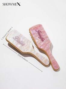 Customized Acetate Hair Comb, Handcrafted With Diamonds, Customized Logo & Name, Massaging Air Cushion Comb