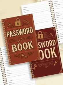1pc Simple Password Book, Minimalist 52 Sheets Advanced Address Password Manager With Website Password Quick Access Username And Password Storage Perfect For Home Office Internet Computer Logins,Back To School Supplies