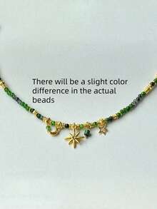 rakol 2pcs Vintage Elegant Natural Stone Octagram Necklace Set Suitable For Layering And Decoration For Women - Necklace Set - View 6