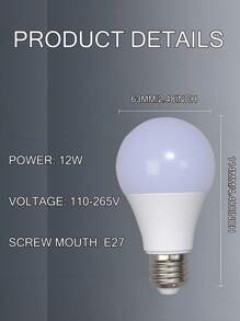 2 pezzi / 4 pezzi / 6 pezzi / 8 pezzi Lampadina LED da 12W a risparmio energetico, attacco E27, per uso domestico, soggiorno, ultra luminosa, lampadina piccola