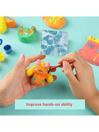 1pc Creative Mini White Plaster Painting Toy - DIY Plaster Doll Drawing And Creation, Art And Handicraft Toy (Random Delivery) (Random Packaging)