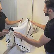 1 șorț de ras pentru bărbați + 1 pieptene pentru îngrijirea bărbii - Accesorii de îngrijire - Cu 2 ventuze, bavete de ras pentru barbă, bavete de ras, depozitare portabilă