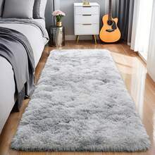 9x12 Area Rug For Living Room Plush Carpet, Soft Fluffy Shaggy Fuzzy Furry Large Rug, Anti-Slip Washable Modern Floor Rug For Bedroom Home Aesthetic Decor - Nhuộm Tie-dye Xám - Xem 6