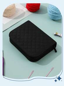 1pc Plain Minimalist Crochet Tool Storage Bag, Sewing Tool Organizer With Large Capacity, Convenient For Knitting Hobbyists And Beginners