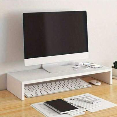 Computer Monitor Stand Riser, Desktop Organizer Shelf For Keyboard Storage, Office Desk Space-Saving Accessory