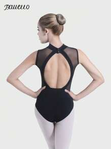 balletto Body da ballo senza maniche per adulti, body da ballo a taglio alto, body da ginnastica e fitness per performance