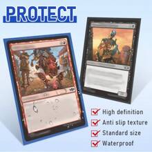 300 Stück 66*91mm Standard MTG Kartenhüllen (PP-Material), geeignet für 63*88mm große Brettspielkarten, Sammelkarten, TCG-Karten, Sportarten-Karten, matte schwarze Rückseite, perfekt zum Mischen - geeignet für Familienpartys, Spiele, Sammlungsschutz