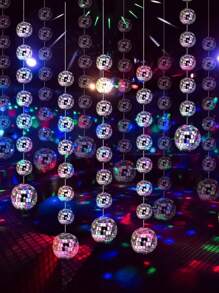 1Pack Disco Party Decorations Mini Disco Ball Hanging Silver Reflective Mirror Ball For 70s, 80s, Hippie Bachelorette, Birthday, Wedding, Party Backdrop Supplies, Home Decor, Room Decor, And Fall Decorations