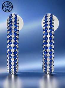 1 par de 2 piezas de aretes de piedra de circonita cúbica de plata de ley 925, regalo sorpresa para mujeres, parejas, amantes, boda, compromiso, cumpleaños, aniversario