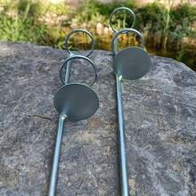 1 pieza Soporte de caña de pescar redondo y resistente, soporte vertical portátil para uso en tierra y mar, con base de doble bucle para pesca en playa y muelle