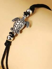 Neuer Retro-Stil Schildkröte handgewebte Hanfseil Knöchelkette, unisex, perfekter Modeaccessoire für Sommerstrände, multifunktionale dekorative Kette (Armband, Knöchelkette)