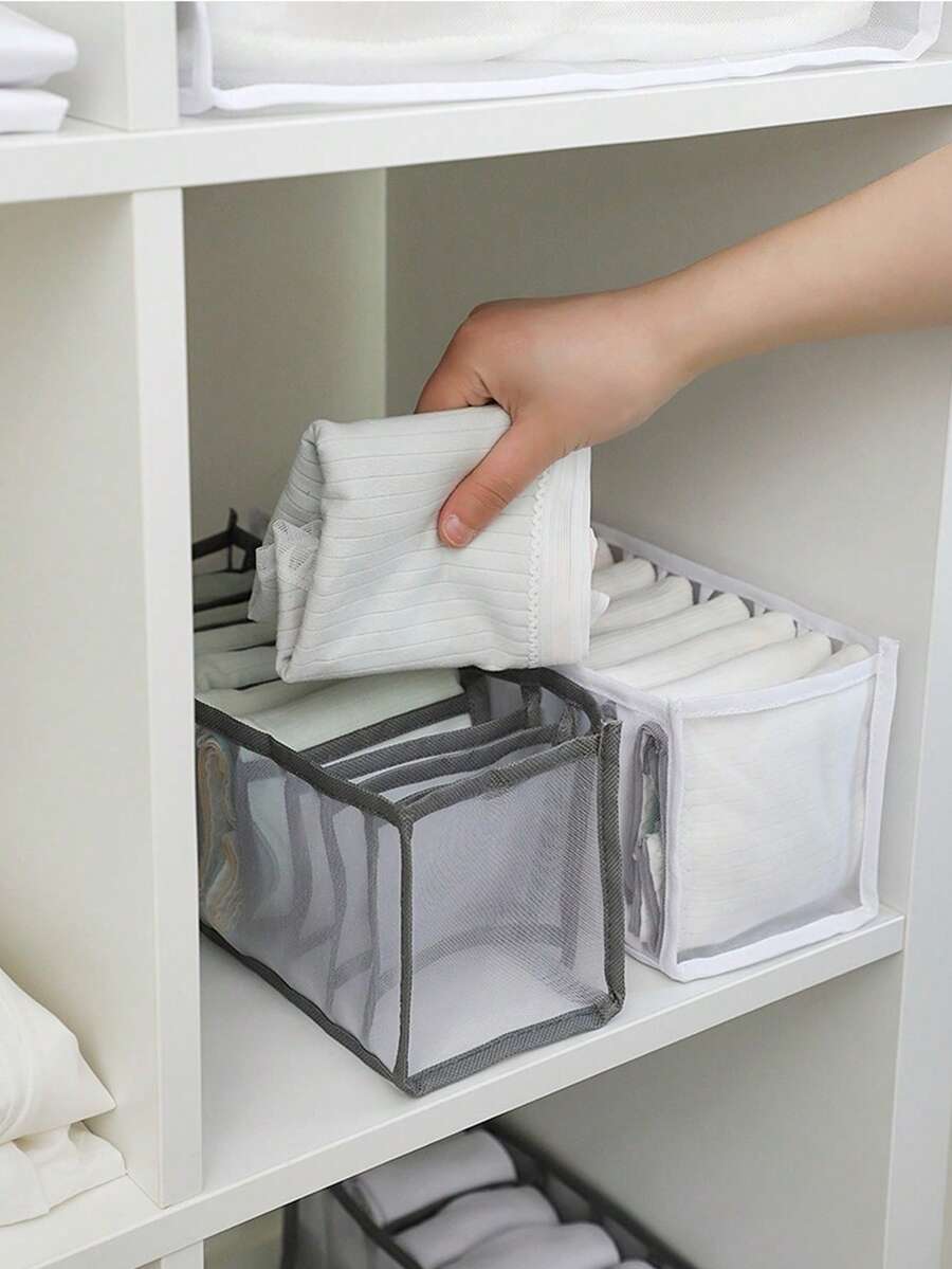 1 件 11 格内衣抽屉整理器,可折叠袜子抽屉整理器 12.6 X 4.72 英寸,储物盒壁橱整理器抽屉隔板用于存放袜子或内裤,圣诞节、万圣节、感恩节、母亲节礼物(灰色) - 灰色(11格襪子收納) - 查看 1