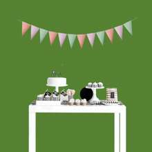 15pcs Gold, White, Green Triangle Banner For Birthday, Wedding, Proposal, Bachelor Party, Retirement, Valentine's Day, New Year, Christmas, Room, Garden Hanging Decor