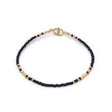 Ins Style European And American Vintage Fashion Blue Purple Beads Woven Handmade Fine String Bracelet For Women/Girls