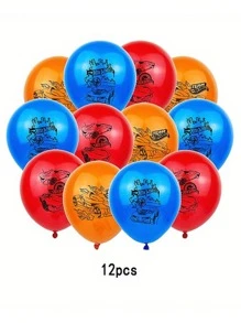 Hot Wheels 12/10PCS Hot Wheels Party Balloons Set, Birthday Kit For Teens, Cool Race Car Banner & Air Balloons For Party Decor, Complete Party Supplies Kit For Car Theme Celebration