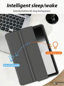 1 قطعة غطاء لوحي من السيليكون الأسود، قابل للتخصيص بالنص، متوافق مع iPad Mini4/Mini5/Mini6/Air/Air2/9.7/10.2/10.5/Air4/Air5/10.9/Pro 11 بوصة/الجيل العاشر/iPad Air 11 بوصة (M2) - 2024، Galaxy Tab A8 10.5 بوصة 2022، طباعة واضحة، حماية حافة TPU ناعمة، بدون فتحة للقلم، حامل ثلاثي الطي، نوم/إيقاظ مغناطيسي، علامة تجارية شخصية بسيطة، غطاء لوحي ثلاثي الطي ل- iPad. لا يشمل المنتج القلم. ملاحظة: النمط النهائي للخط خاضع لرسم التأثير. - الأسود - مشاهدة 5