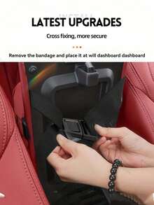 1pc PU Leather Car Tissue Box Holder, Multi-Functional Storage Box, Suitable For Sunvisor, Seat Back, Armrest - Vehicle Interior Decoration - 1Pc - View 4