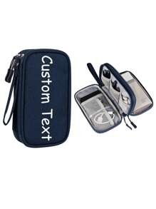 1pc Personalized Customized Digital Storage Bag USB Data Cable Organizer Mobile Power Travel Kit Box Electronic Accessories Portable Charger Box School University Earphone Box Cable Bag Electronic Bag Mobile Power Charger Suitcase Cable Sorting Box Luggage Bag Cable Bag Electronic Data Cable Bag Bedside Storage Travel Airport Female Men Waterproof Lightweight Large Capacity Portable Accessories