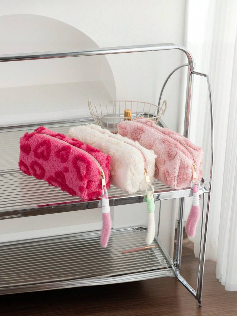 New Heart-Shaped Pencil Case & Storage Pouch: Adorable 3D Heart Design + Soft Pastel Color Tones! Large Capacity Multi-Layer Storage, Easily Organize Stationery And Coins. Must-Have Sweet And Cute Item For Students - Perfect For Back To School And Carrying Out, Can Store School Supplies, Pencil Case, Backpack, Etc.,Bag - Multicolor - View 1