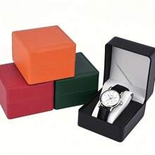 1pc Ounded Corner Single Watch Box, Genuine Faux Leather Watch Storage Display Box, With Detachable Inner Tray, Portable Watch Storage Rack, Men'S Watch Box Women'S Watch Box, Suitable For Valentine'S Day, Mother'S Day, Father'S Day,Multiple Colors Available (Size: 11*10*7.5cm)
