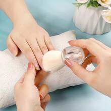 THE Nail Dust Brush Nail Art Dust Powder Remover Brush Nail Arts Dust Cleaner Brush Soft Kabuki Cleaner Brush For Makeup Or Acrylic UV Gel Nail Arts (Transparent)