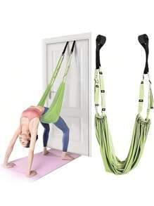 1 Corda de Fitness para Pilates/Yoga, Equipamento de Treino de Alongamento/com Pontos de Fixação na Porta, Uma Corda de Alongamento Universal para Costas e Pernas, Adequada para Dobras para Trás, Splits em Pé, Pilates, Dança, Ballet e Ginástica, e Uma Corda de Ioga Aérea para Mulheres