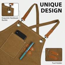 Unisex Koch-/Garten-Arbeitsschürze, mit großen Taschen, strapazierfähige Segeltuch Kreuzrücken-Arbeitsschürze, Größe M-XXL