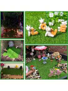 1/3/5 pièces de carrés d'herbe artificielle verte vive, décoration DIY, texture réaliste, effet de feuillage détaillé, idéal pour les projets DIY, parfait pour les cadeaux d'anniversaire et les accessoires de vacances, miniatures de jardin de fées, ornements de Noël et de Pâques