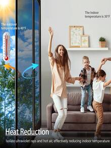 1 Roll Of One-Way Privacy Window Film, Heat Insulating Film Window Sunscreen Window Film One-Way See-Through Anti-Peeping Sunshade Balcony Anti-Travel Shading Glass Sticker Home Decoration, Anti-UV Heat Control For Home Office, Reflective Heat Control Anti-UV Glass Door Sticker - Multicolor - View 9