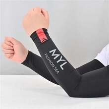 زوج أكمام واقية من أشعة الشمس، من قماش حرير البارد الصيفي، بلون أحادي فاتح، للاستخدام الخارجي والقيادة، متوفر لكلا الجنسين