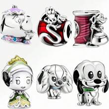 Disney 1 pieza Colgante a la moda de elefante y perro chapado en plata apto para pulsera, collar, DIY, regalo festivo