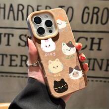 Funda para phone 14 Pro, 16 Plus, 12, X, 11, 15, 13 y XS con diseño de piel sintética color café. Funda sencilla de piel sintética con orificios grandes. Color café. Color de contraste adecuado. 11/ 11Pro/ 12/ 12Pro/ 12Promax/ 13Pro/ 13Promax/ 14Pro/ 14Plus/ 14Promax/ 15/ 15Plus/ 15Promax - Caqui - Ver 3