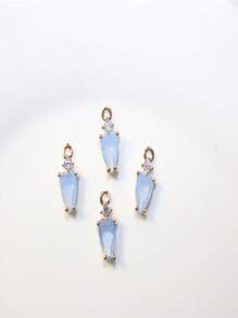 1pc/2pcs/4pcs Cute Macaron Color Heart Shaped Copper Alloy Zirconia Crystal Water Drop Pendant For DIY Jewelry Making, Bracelet, Earrings, Necklace Accessories