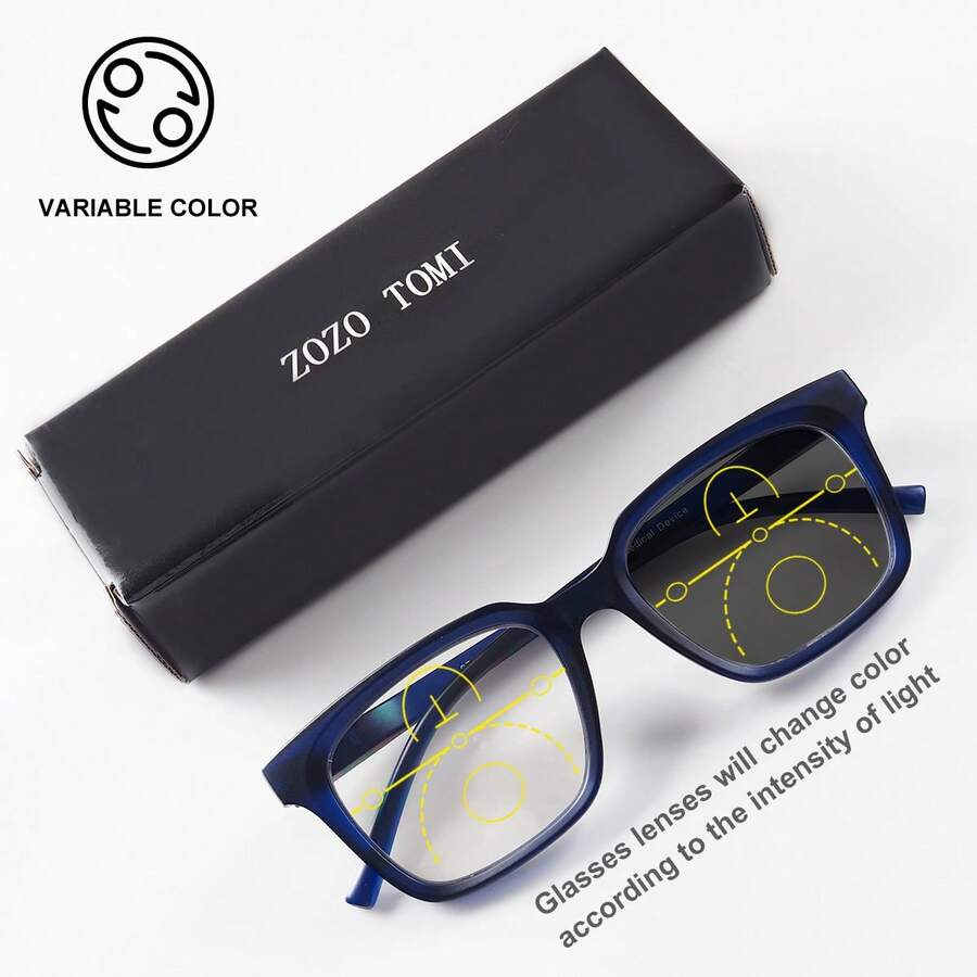 多焦点、变色、防蓝光高清老花镜，各种距离视野清晰，适合各种脸型，时尚眼镜