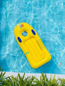 1 件充气浮床，加厚 PVC 材质带手柄，经典黄色/粉色/蓝色简约字母设计充气泳池浮床，适用于户外泳池、沙滩、水上派对、浮垫、浮筏