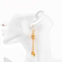 Conjunto de 5 elegantes colares e brincos com pingentes de flores e frutas banhados a ouro 18K, à prova d'água e resistente ao desbotamento, estilo Dubai, adequado para casamento, festa, uso diário, presente para mulheres