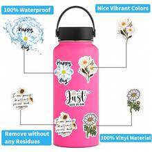 50 件花卉贴纸乙烯基美学贴纸剪贴簿、日记、保险杠、滑板、水瓶、卡通、安全帽、汽车贴纸和贴花 - 彩色 - 查看 7