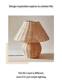 قطعة واحدة مصباح طاولة مصنوع يدويًا من الخيزران والخشب، مصباح بطراز كلاسيكي، مصباح سرير بلمسات خشبية نوردية، مناسب للإقامة المنزلية، غرفة الطعام، التخييم، مصباح أجواء ضوء دافئ