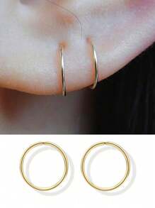 3Pcs 14K Gold Plated Nose Rings Hoops For Women/Men, 20 Gauge 8mm Small Thin Nose Piercing Jewelry, Tiny Septum Cartilage Helix Tragus Earrings Hoops Silver Rose Gold Black