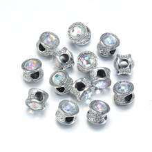 10 Stücke/Packung doppelseitige Strass-Perlen, 11mm, Multi-Stil glitzernder Diamant Lässig DIY Schmuckperlen, geeignet zum Herstellen von Armbändern, Halsketten, Anhängern, Accessoires