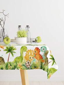 1 buc/3 buc față de masă în stil dinozaur junglă, impermeabilă și anti-murdărire, husă de masă de unică folosință pentru petreceri tematice cu dinozauri, husă de masă colorată cu tematică de petrecere de ziua de naștere cu dinozauri, decorațiuni de petrecere pentru prima zi de naștere pentru copii, dușuri pentru babyshower - Multicolor - Vizualizare 2