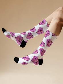 1/2/5 pares de calcetines de tripulación blancos con diseño irregular para hombres, calcetines medianos para deportes al aire libre, calcetines desgastables para hombres, calcetines de pareja