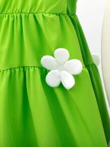 Rochie de vară, fără mâneci, fără mâneci, cu imprimeu floral, pentru copii mici